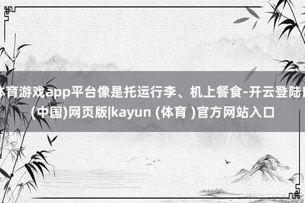 体育游戏app平台像是托运行李、机上餐食-开云登陆口(中国)网页版|kayun (体育 )官方网站入口