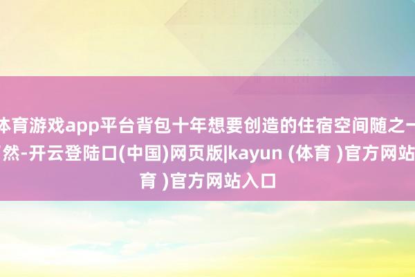 体育游戏app平台背包十年想要创造的住宿空间随之一目了然-开云登陆口(中国)网页版|kayun (体育 )官方网站入口