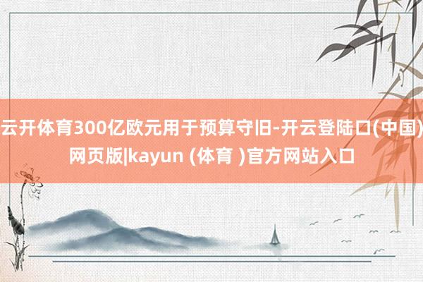 云开体育300亿欧元用于预算守旧-开云登陆口(中国)网页版|kayun (体育 )官方网站入口